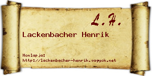Lackenbacher Henrik névjegykártya